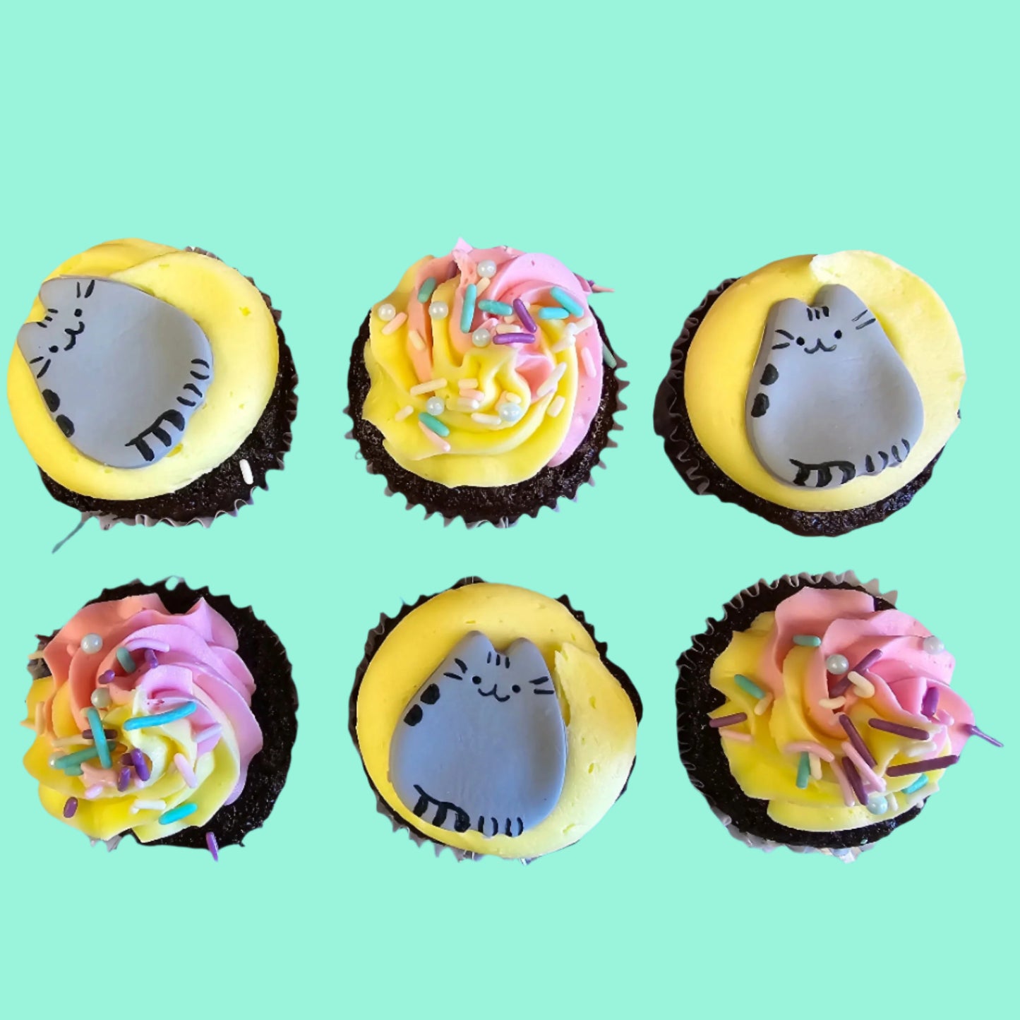 Custom Pusheen Cat cupcakes available by preorder from Cake Hoopla in Tigard, near Portland.