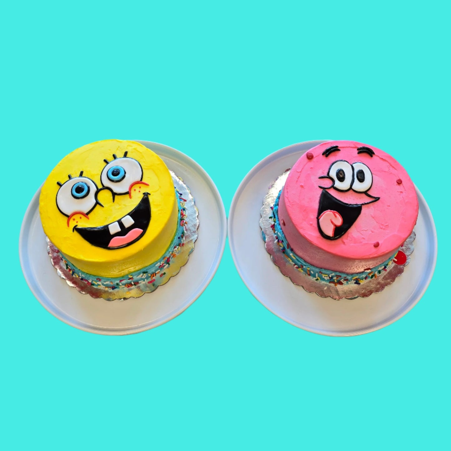 Custom Spongebob and Patrick cakes available by preorder from Cake Hoopla in Tigard, near Portland.