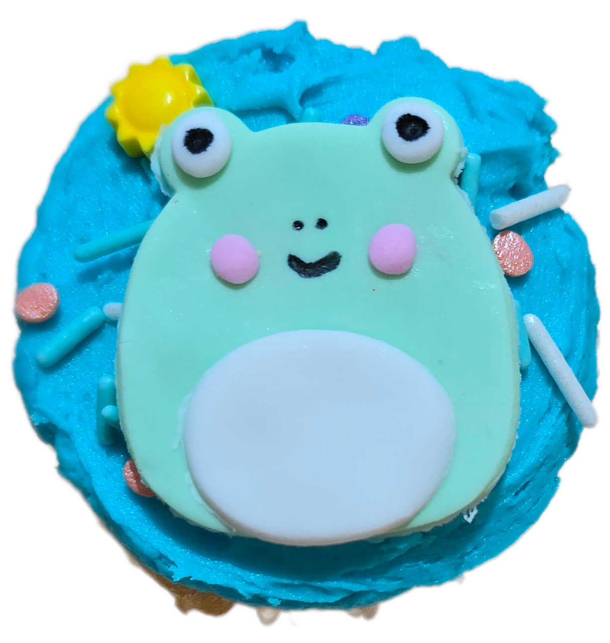 Squishmallow cupcake for a DIY cupcake-decorating event at Cake Hoopla in Tigard, near Portland.