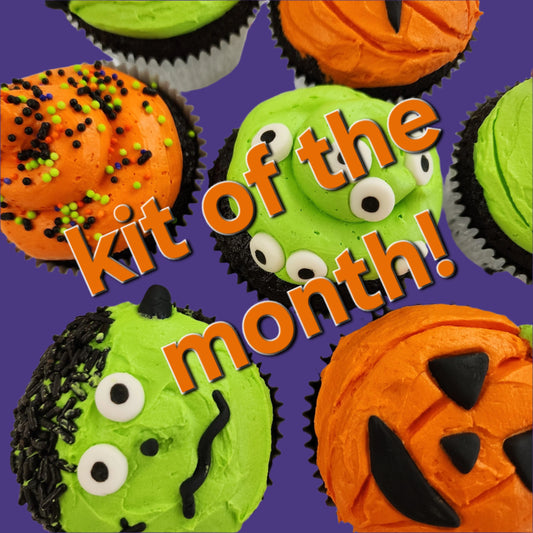 DIY cupcake kit at Cake Hoopla to make Frankenstein monsters, jack o' lanterns, and spooky blobs.